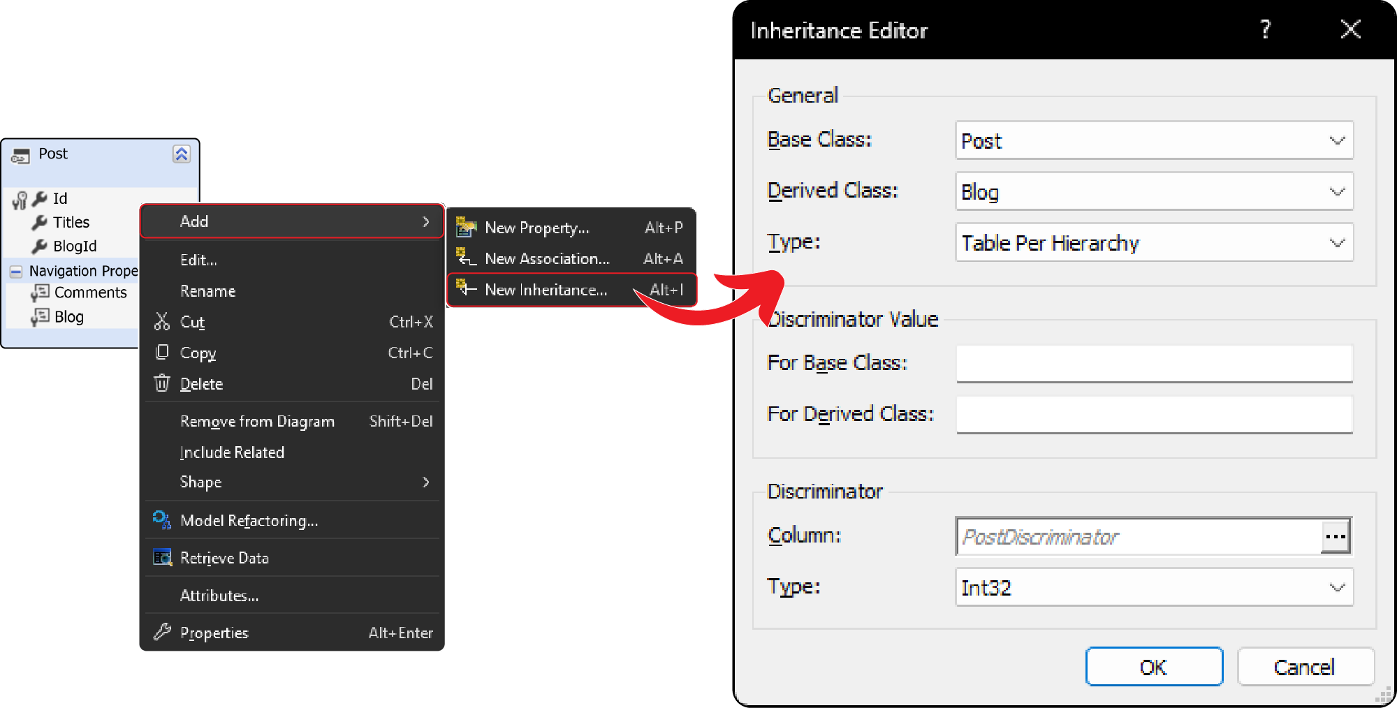 Devart Inheritance Editor UI